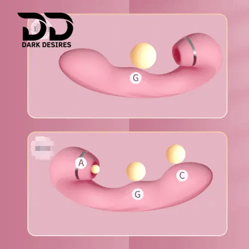10 mode air pulse dual stimulation clitoral suction vibrator massager pink color India by Darkdesires