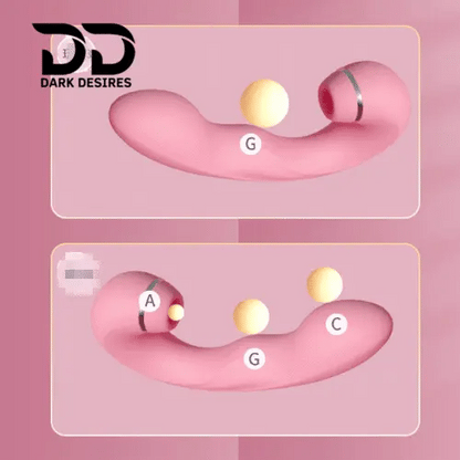10 mode air pulse dual stimulation clitoral suction vibrator massager pink color India by Darkdesires