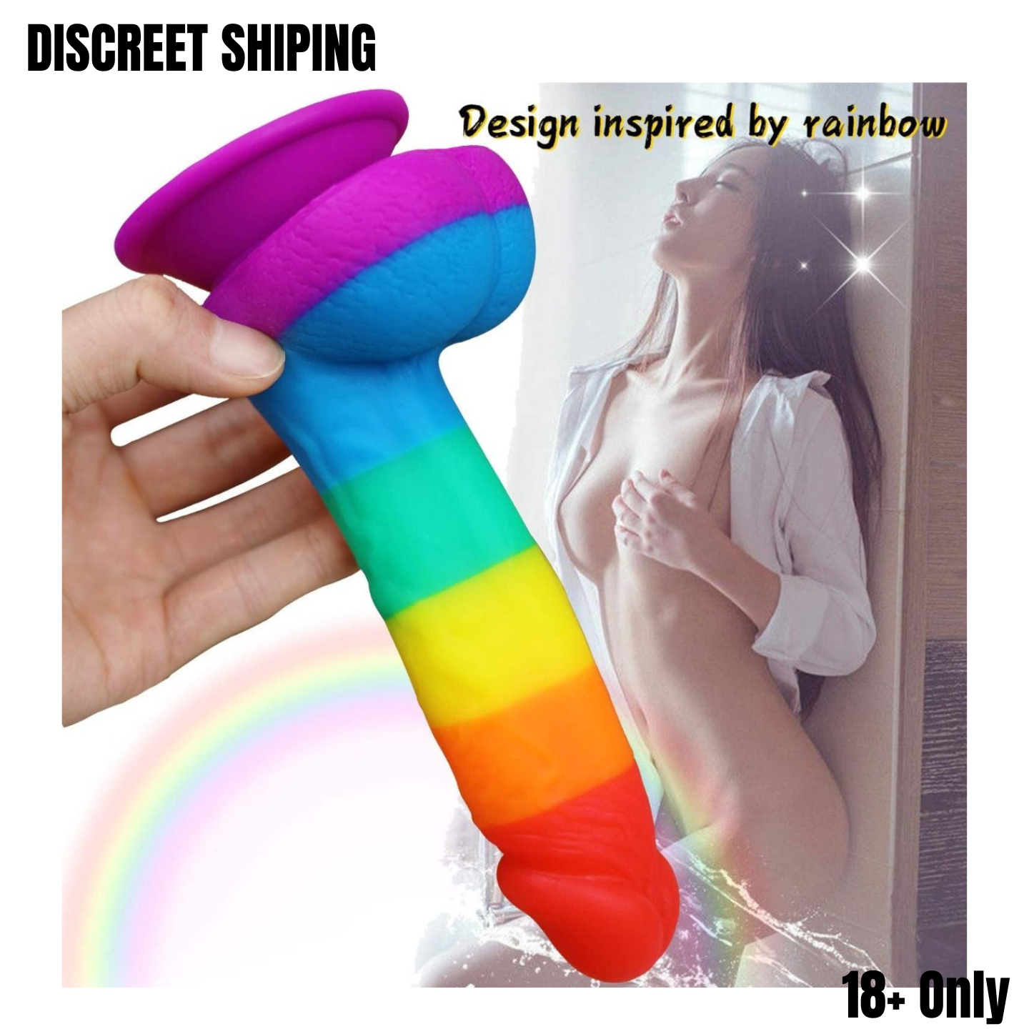 Rainbow Dildo with Suction Cup