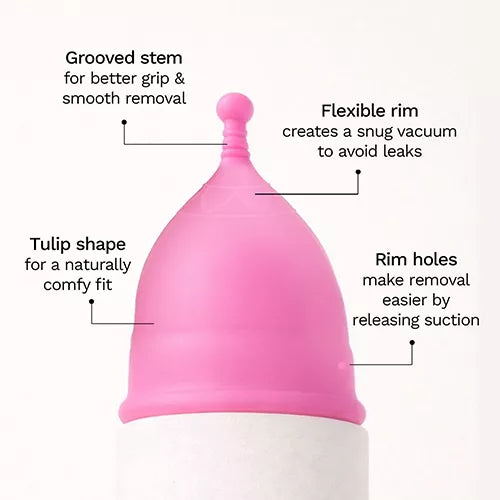DarkDesires SoftFlow is a reusable menstrual cup made from ultra-soft, medical grade silicone. It sits low and gives you leak-proof protection for 8 to 10 hours, depending on your flow at DarkDesires