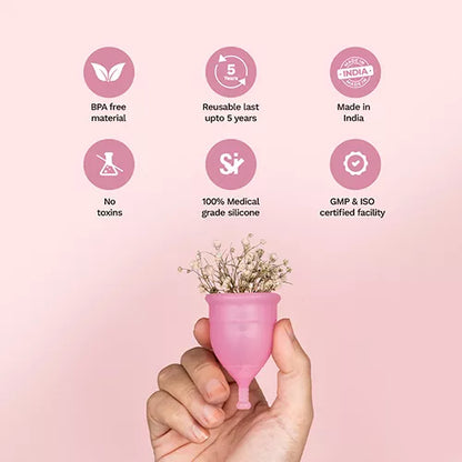 DarkDesires SoftFlow is a reusable menstrual cup made from ultra-soft, medical grade silicone. It sits low and gives you leak-proof protection for 8 to 10 hours, depending on your flow at DarkDesires
