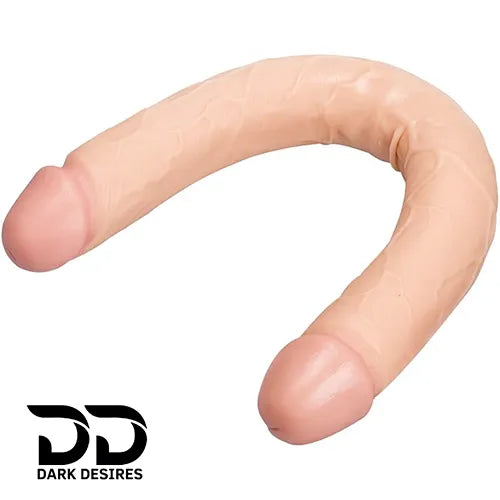 double head realistic dildo flexible Skin Tone India by DarkDesires