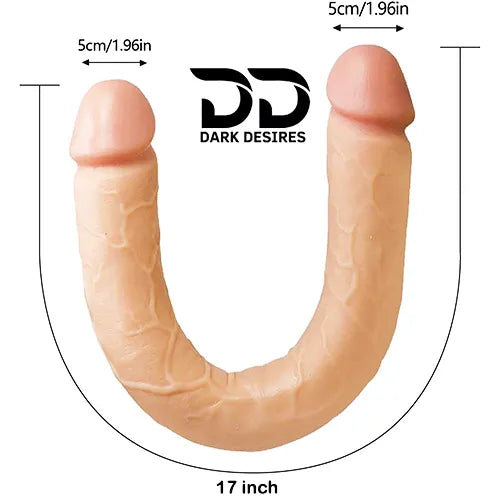 double head realistic dildo flexible Skin Tone India by DarkDesires