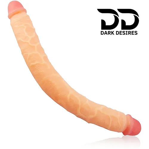 double head realistic dildo flexible Skin Tone India by DarkDesires