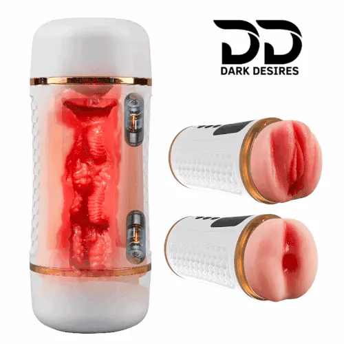Dual-Ended Automatic Vibrating Masturbator – Realistic Texture Sleeve Anus And Pussy India By darkdesires