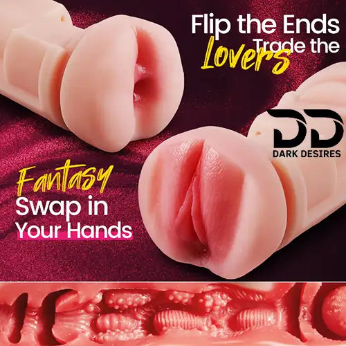 Dual-Ended Automatic Vibrating Masturbator – Realistic Texture Sleeve Anus And Pussy India By darkdesires