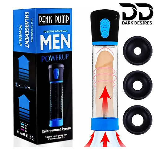 Automatic Electric Penis Pump High Vacuum Pressure Enlargement Device Black blue color In India By DarkDesires