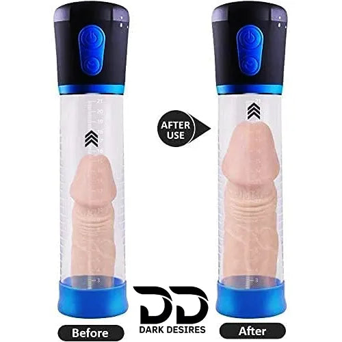 Automatic Electric Penis Pump High Vacuum Pressure Enlargement Device Black blue color In India By DarkDesires