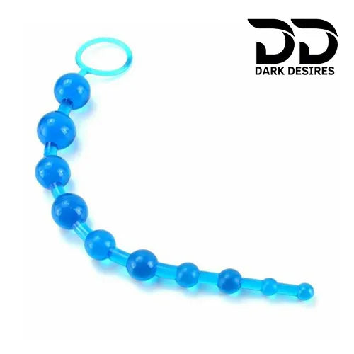 10 bead soft jelly flexible anal beads blue color India by DarkDesires