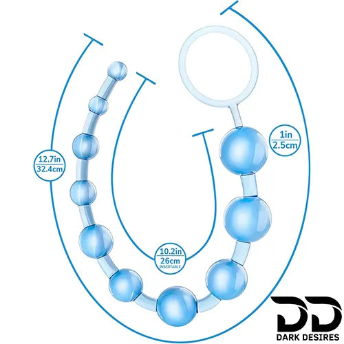 10 bead soft jelly flexible anal beads blue color India by DarkDesires