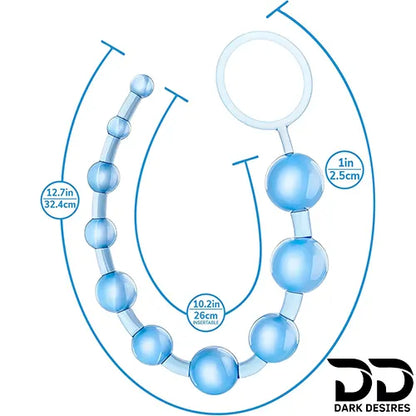10 bead soft jelly flexible anal beads blue color India by DarkDesires