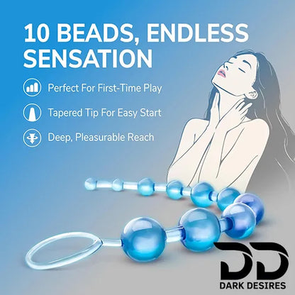 10 bead soft jelly flexible anal beads blue color India by DarkDesires