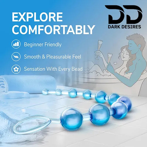 10 bead soft jelly flexible anal beads blue color India by DarkDesires