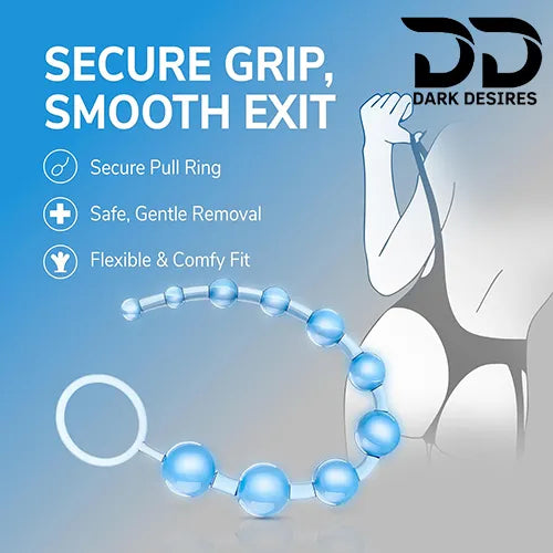 10 bead soft jelly flexible anal beads blue color India by DarkDesires