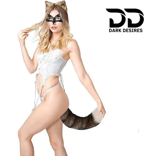 stainless steel faux fox tail anal, butt plug roleplay India by DarkDesires