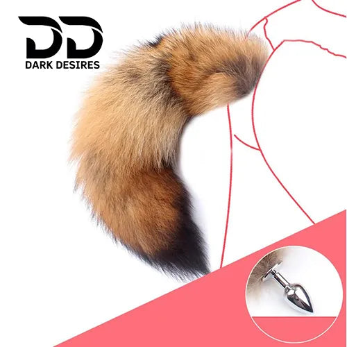 stainless steel faux fox tail anal, butt plug roleplay India by DarkDesires