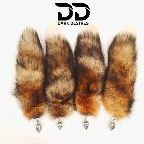 stainless steel faux fox tail anal, butt plug roleplay India by DarkDesires