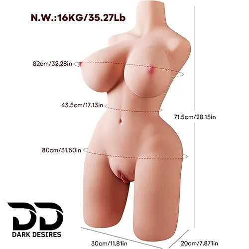 full body torso sex doll for men Realistic soft body design without arms & head Big breast and ass India by DarkDessires