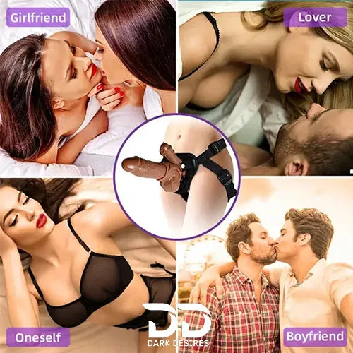 hajiang adjustable strap-on harness with vibrating dildo in India by Darkdesires