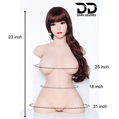 Half Body Realistic Sex Doll Torso with Head - Dark Desires