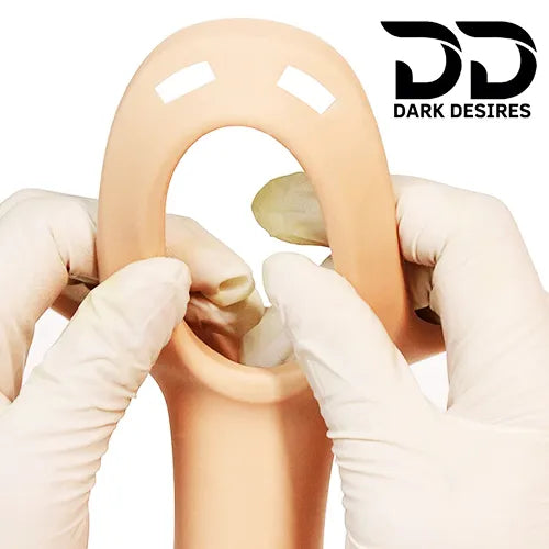 Curved Hollow Strap-On Silicone 6 inch Dildo Wearable Belt Sleeve Flesh Tone India In DarkDesires