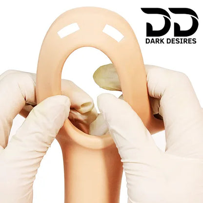 Curved Hollow Strap-On Silicone 6 inch Dildo Wearable Belt Sleeve Flesh Tone India In DarkDesires
