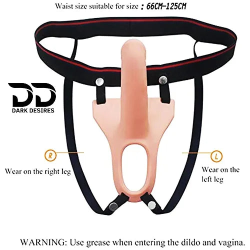 Curved Hollow Strap-On Silicone 6 inch Dildo Wearable Belt Sleeve Flesh Tone India In DarkDesires
