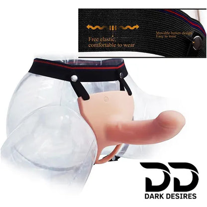 Curved Hollow Strap-On Silicone 6 inch Dildo Wearable Belt Sleeve Flesh Tone India In DarkDesires