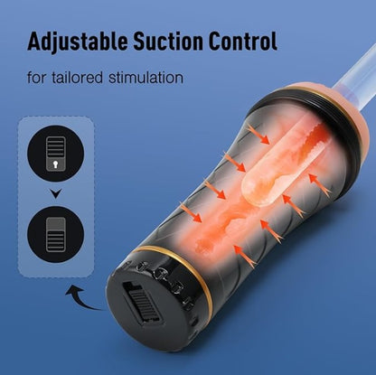 Premium Remote Control Vibrating Masturbator – 7 Mode Rechargeable Stroker Black color India by DarkDesires