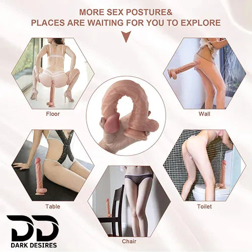 10 inch Realastic Skin Tone dildo with suction cup In India by DarkDesires