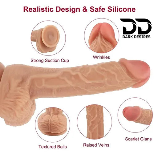 10 inch Realastic Skin Tone dildo with suction cup In India by DarkDesires