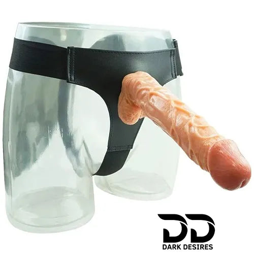 Lance 10 Inch Strap-On Dildo skin tone Strong Suction Base with Adjustable Belt India By DarkDesires