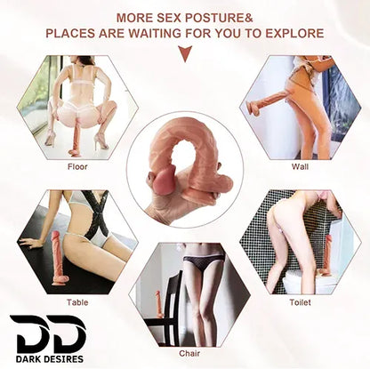 Lance 10 Inch Strap-On Dildo skin tone Strong Suction Base with Adjustable Belt India By DarkDesires