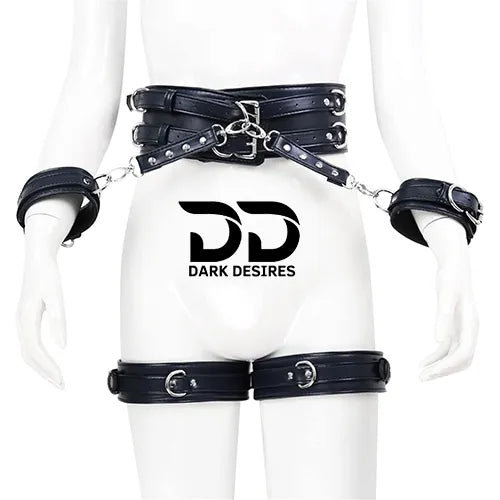 leather body harness waist chain set leg garter thigh belt lingerie India in DarkDesires
