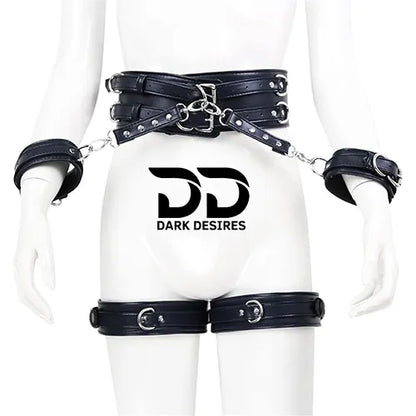 leather body harness waist chain set leg garter thigh belt lingerie India in DarkDesires