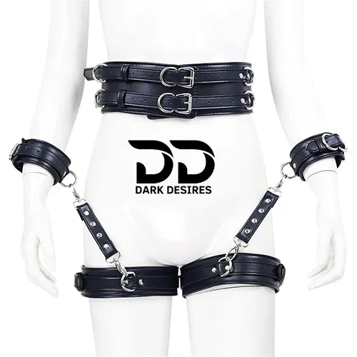 leather body harness waist chain set leg garter thigh belt lingerie India in DarkDesires