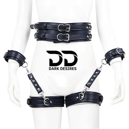 leather body harness waist chain set leg garter thigh belt lingerie India in DarkDesires