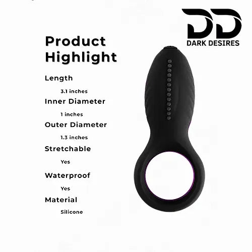 lovemoment silicone black vibrating cock ring Penis Ring India by DarkDesires