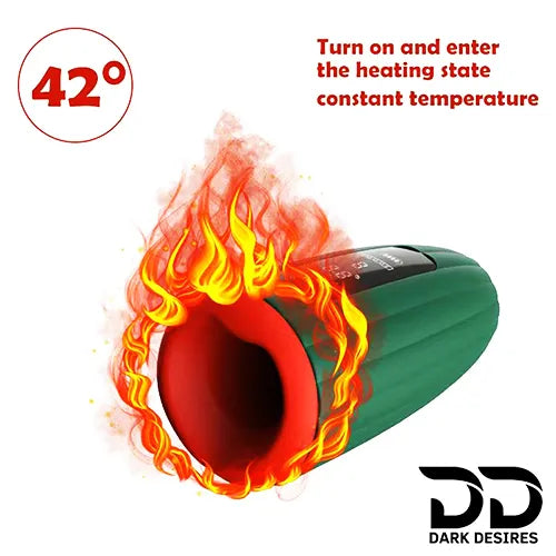 Loviss Alger Oral Masturbator Cup Multi Vibration with Heating Dark Green in India By DarkDesires