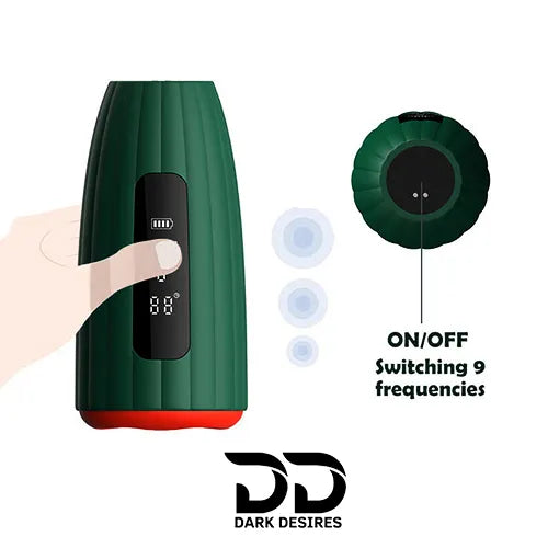 Loviss Alger Oral Masturbator Cup Multi Vibration with Heating Dark Green in India By DarkDesires