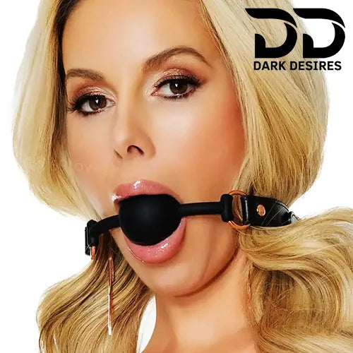luxury fetish ball gag in India. Adjustable strap mouth gag with comfortable fit Black color DarkDesires