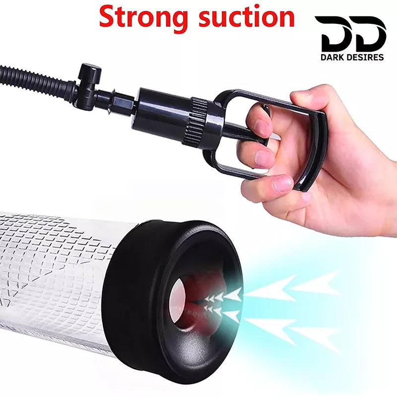 Manual Penis Enlargement Pump  with Clear Cylinder Adjustable Vacuum  Suction cock Enlargement darkdesires