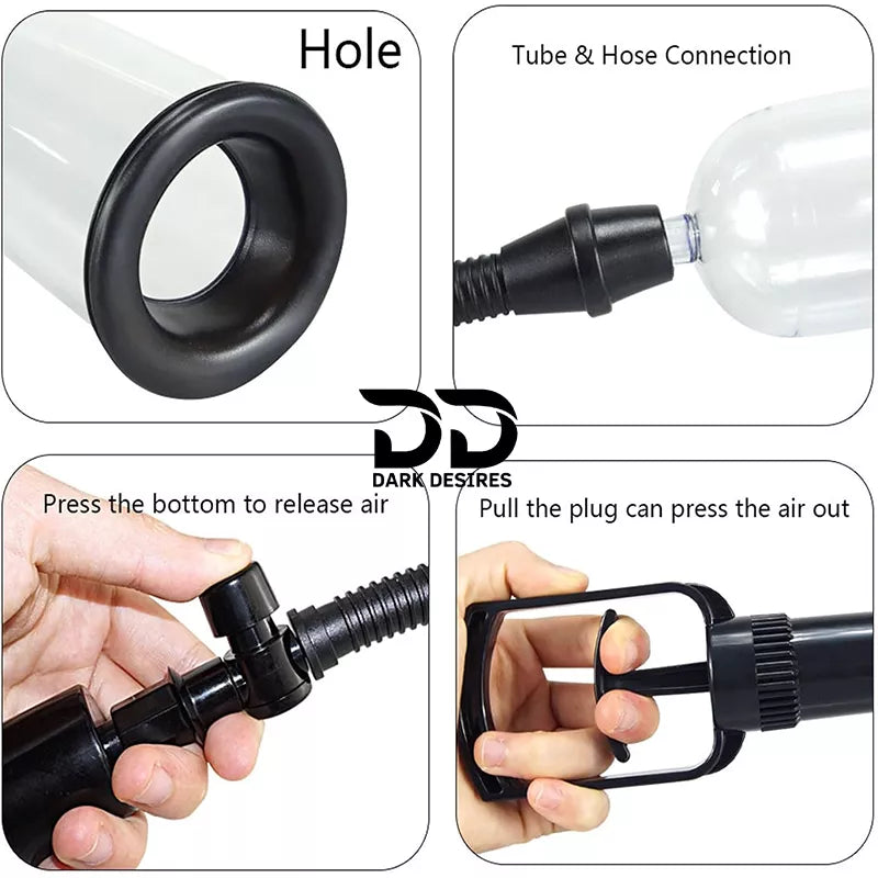 Manual Penis Enlargement Pump  with Clear Cylinder Adjustable Vacuum  Suction cock Enlargement darkdesires