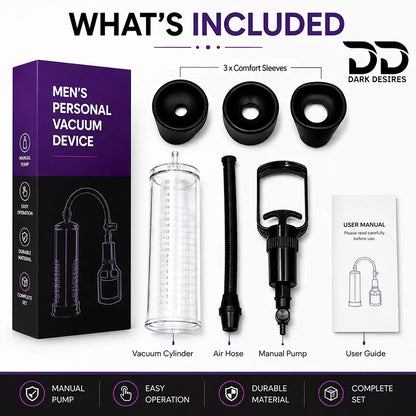 what's include in package Manual Penis Enlargement Pump  with Clear Cylinder Adjustable Vacuum  Suction cock Enlargement Penis Pump India by darkdesires