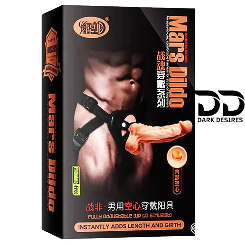 Mars Soft Realistic Hollow Strap-On Dildo Wearable Belt Sleeve Flesh Tone India By DarkDesires