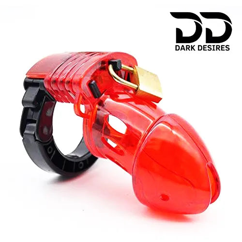Men’s chastity cage underwear Adjustable locking mechanism Red India By DarkDesires