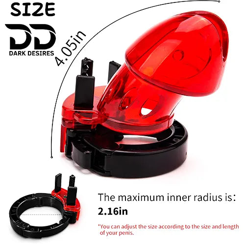 Men’s chastity cage underwear Adjustable locking mechanism Red India By DarkDesires