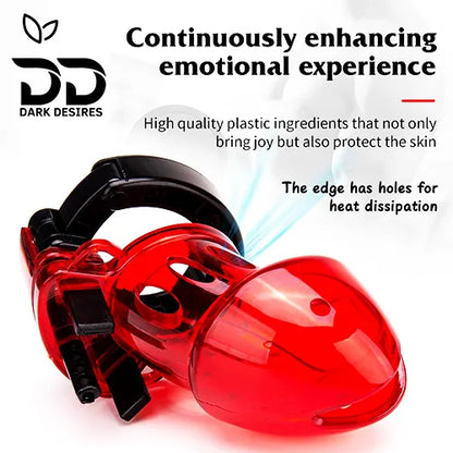 Men’s chastity cage underwear Adjustable locking mechanism Red India By DarkDesires