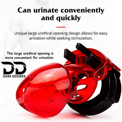 Men’s chastity cage underwear Adjustable locking mechanism Red India By DarkDesires