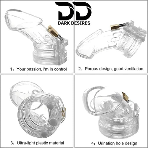 Men’s chastity cage underwear Adjustable locking mechanism white color India By DarkDesires